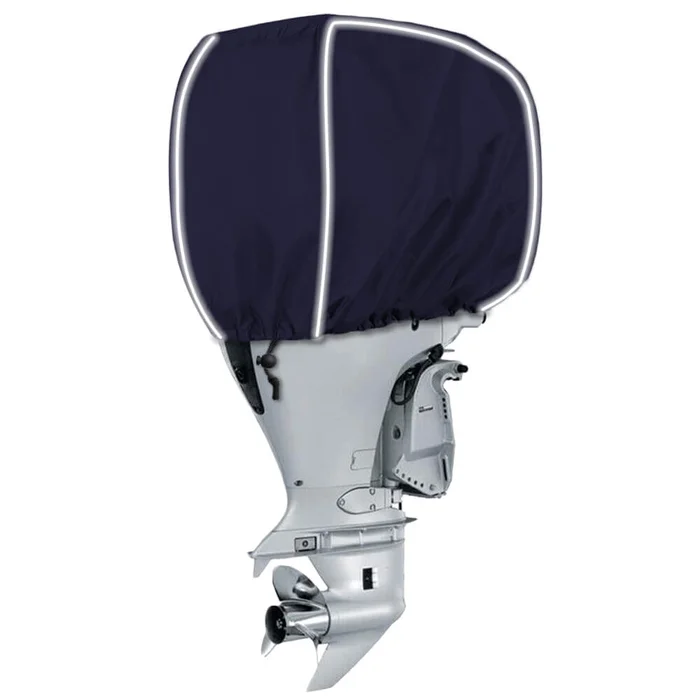 Zenicham 600D Outboard Motor Cover, Waterproof Fade and Crack Resistant Trailerable Boat Motor Covers, Windproof Boat Engined Covers with Adjustable Strap